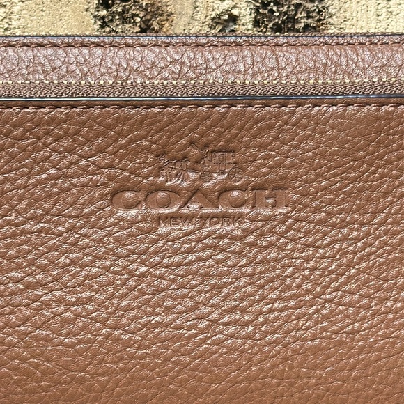 COACH Double Zip Accordion Pebble Leather Wallet - Picture 5 of 16